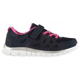 Boty Crafted Mesh Childrens Trainers Navy Pink