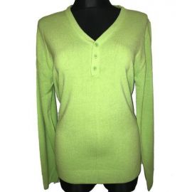 Dámský svetr s výstřihem do V. zelená