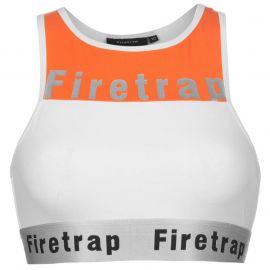 Firetrap Luxe Crop Top Ladies White/Orange