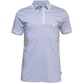 French Connection Mens Piping Polo Light Blue Marl modrá