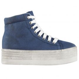 Jeffrey Campbell Play Canvas Washed Hi Tops Blue/White