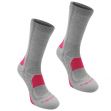 Karrimor Walking Socks 2 Pack Ladies Ligh Grey Fusch