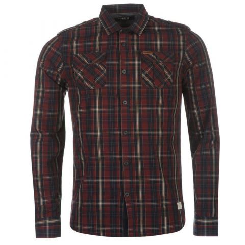 Košile Firetrap Blackseal Check Shirt Burgundy