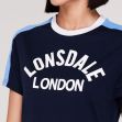 Lonsdale Long Line Crew T Shirt Ladies Navy