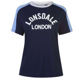 Lonsdale Long Line Crew T Shirt Ladies Navy