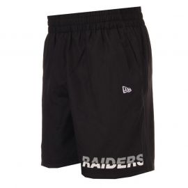 New Era Mens NFL Oakland Raiders Tram Logo Shorts Black