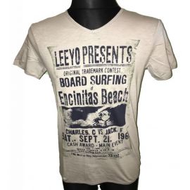 Pánské triko s krátkým rukávem Leeyo Present světle hnědá