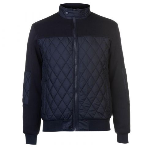 Pierre Cardin Quilted Bomber Jacket Mens Navy