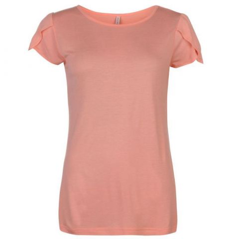 Rock and Rags Wrap Sleeve Top Lds73 Coral
