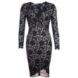 Šaty Ax Paris Womens Contrast Lace Wrap Front Dress Black