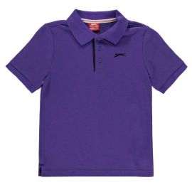 Slazenger Plain Polo Shirt Junior Boys Purple