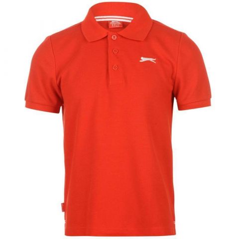 Slazenger Plain Polo Shirt Junior Boys Red