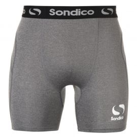 Sondico Core 6 Base Layer Shorts Mens Grey Marl