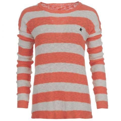 Svetr SoulCal Stripe Knitted Sweatshirt Ladies Fl Coral/Ecru