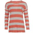 Svetr SoulCal Stripe Knitted Sweatshirt Ladies Fl Coral/Ecru