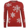 Svetr Star Xmas Fair Isle Knitted Sweatshirt Ladies Navy/Cream/Red