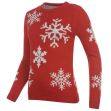 Svetr Star Xmas Fair Isle Knitted Sweatshirt Ladies Navy/Cream/Red