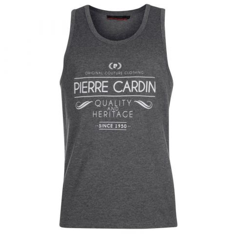 Tílko Pierre Cardin Print Vest Mens Charcoal