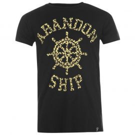 Tričko Abandon Ship T Shirt Mens Leopard Wheel