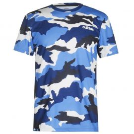 Tričko adidas Mens Training Allover Printed T-Shirt Blue Camo