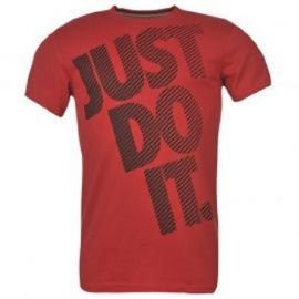 Tričko Nike Just Do It Lines T Shirt Mens Red/Grey
