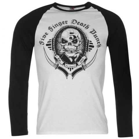 Tričko Official Five Finger Death Punch Raglan T Shirt Mens Los Angeles