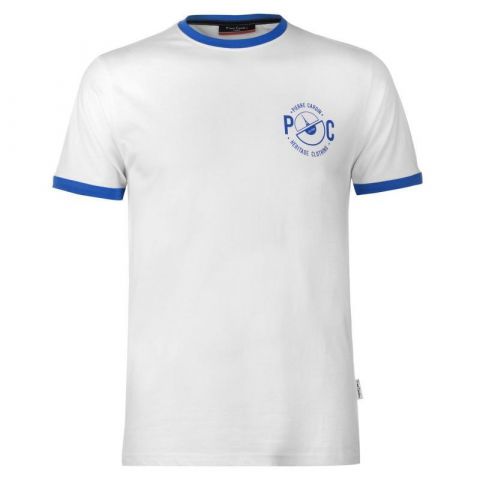 Tričko Pierre Cardin Printed Ringer T Shirt Mens White