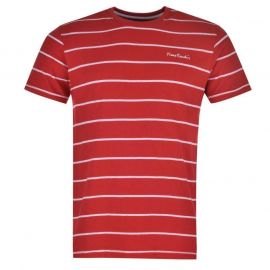 Tričko Pierre Cardin Striped T Shirt Mens Red